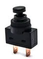 Produktbild: KFZ Taster 20A 12V EIN-AUS Federrücklauf-Zugstift, Lochmontage 12mm, mit Befestigungsmutter, 2 Stellungen AUS/EIN - Der Taster rastet in der EIN-Stellung nicht ein. 2-polig für PKW LKW Boote, ASW-24