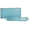 Produktbild: Creatable Servierplatten-Set, Hellblau, Keramik, 2-teilig, rechteckig, 16.5x33 cm, Tischkultur & Servieren, Servierplatten