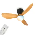 Produktbild: BRILONER - LED Deckenventilator mit Beleuchtung, Fernbedienung, Leiser DC-Motor, 3 Geschwindigkeiten, CCT, Dimmbar, Lampe mit Ventilator, Ventilator Deckenleuchte, Deckenlampe, 78x26 cm, Schwarz-Holz