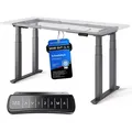 Produktbild: DESKSPACE Höhenverstellbarer Schreibtisch elektrisch mit leisem Dual-Motor – stabiles 4-Bein-Gestell (Schwarz Gestell) - Schwarz