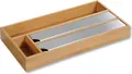 Produktbild: KESPER Folienspender Bambus– 42x19x5,4cm – 4-Fach Organizer, Alufolie, Frischhaltefolie & Backpapier – mit Abreißklappen – Küchenhelfer 5804113
