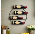 Produktbild: DanDiBo Weinregal Metall Wand Schwarz Andante Rund Flaschenregal Flaschenhalter, Wandmontage Modern Wandhalter Wandregal für 4 Flaschen