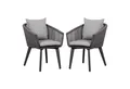 Produktbild: bene living Gartenstuhl 2er Set Diningsessel Cadiz (2 St), Aluminum-Gestell, Rope-Geflecht, Sitz- und Rückenkissen
