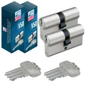 Produktbild: BASI | 2er SET V50 Profil-Kurzzylinder 27/33 mm | Gleichschließend | Profilzylinder | Türzylinder Schließzylinder für Hauseingangstüren Wohneingangstüren | Zylinderschloss mit 3 Schlüsseln