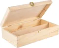 Produktbild: Creative Deco Weinkiste Holzkiste Weinbox für 2 Flaschen mit Deckel und Verschluss, Hochwertiger Verschluss