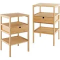 Produktbild: Costway 2er Set Nachttisch Aus Bambus 40 x 40 x 68 cm