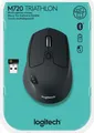 Produktbild: PC Maus Kabellos Logitech M720 Bluetooth, Optisch Schwarz, 8 Tasten, 1000 dpi