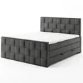 Produktbild: Boxspringbett - grau - H3 - 180x200 cm