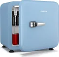 Produktbild: Klarstein Audrey Evo 43L Mini Kühlschrank - Retro-Design, Leise 40 dB, Kompakter Kühlschrank Klein mit Verstellbaren Füßen und Wendetür, Mechanischer Thermostat, Weiß, Ideal für Schlafzimmer und Büros