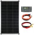 Produktbild: SOLARTRONICS Solar Set 1x 140W monokristalline Solarmodul + 10A Laderegler + Solarkabel + Batteriekabel Photovoltaik Inselanlage
