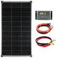 Produktbild: Komplettset 1x140 Watt Solarmodul Laderegler Kabel Photovoltaik Inselanlage PV