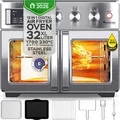 Produktbild: TurboTronic digitaler Heißluftofen - XXL 32 Liter mit Drehspieß für Hähnchen 4in1 Mini Backofen & Power Heißluftfritteuse Airfryer Dörrgerät...