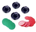 Produktbild: Airhockey Tisch Filzschieber Set, 4 Stück 96 mm Schieber + 4 Stück 94 mm Filz...