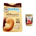 Produktbild: 10x Mulino Bianco Abbracci Shortbread-Kekse mit Kakao und frischer Sahne, ohne Palmöl, geschmacksintensives Frühstück, 350 g + Italian gourmet polpa 400g