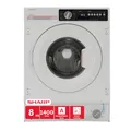 Produktbild: Sharp ES-NIB814BWNA-DE Einbau-Waschmaschine, A (A bis G), 8 kg, 1400 U/min., Advanced Inverter Motor, Dampf, 15 Programme inkl. 15 Min. Kurzprogramm, AquaStop, Weiß