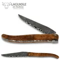 Produktbild: Laguiole en Aubrac Messer 12 cm - Griff Teakholz - Edel Damast Klinge Frankreich