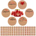 Produktbild: 600 Stück Marmeladen Aufkleber Etiketten Kraftpaier Klebeetiketten zum beschr...