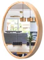 Produktbild: STOLARNIA PIKA Spiegel Rund Holz Naturkiefer - Wandspiegel mit Holzrahmen (47 cm) - Runder Badspiegel für Badezimmer, Flur, Wohnzimmer, Schlafzimmer