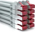 Produktbild: deleyCON 10x 0,5m CAT6 Patchkabel S/FTP PIMF Schirmung CAT-6 RJ45 Netzwerkkabel Ethernetkabel LAN DSL Switch Router Modem Access Point Patchfelder - Grau
