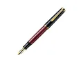 Produktbild: Pelikan Füllhalter Souverän 600, Schwarz-Rot, Feder M (mittel), hochwertiger Kolbenfüller im Geschenk-Etui, 928697