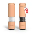 Produktbild: LARS NYSØM Salz und Pfeffermühle Set Manuell mit einstellbarem Keramikmahlwerk I Edelstahl Pfeffermühle und Salzmühle I Design Gewürzmühlen Set (2 Stück) (Creamy Peach)