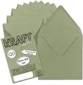Produktbild: 50x Vintage-Umschläge quadratisch aus grünem Kraftpapier - nachhaltig - 155 x...