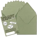 Produktbild: 50x VintageUmschläge quadratisch aus grünem Kraftpapier  nachhaltig  15,5 x 1...