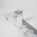 Produktbild: A.S. Création selbstklebende Bordüre - Folienbordüre mit kinderfreundlichen Motiven in Grau, Rosa und Weiß - auf 5,00 m x 0,155 m je Rolle