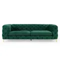Produktbild: Casa Padrino Chesterfield Sofa in Grün / Gold 240 x 97 x H. 73cm - Designer Chesterfield Sofa
