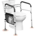 Produktbild: Toiletten Sicherheitsgeländer Aufstehhilfe Toilette 136 kg Toilettensitz mit rutschfesten Griffen, Toilettenhandläufe mit verstärktem