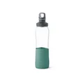 Produktbild: EMSA (Groupe SEB Deutschland GmbH) EMSA Drink2Go Trinkflasche Glas, 0,7 Liter, Formschöne Wasserflasche aus gehärtetem Glas und trendiger Wellenmanschette, 1 Trinkflasche, Farbe: Grün N3100300