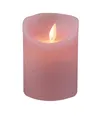 Produktbild: LED Echtwachskerze Wachskerze Stumpenkerze Kerze mit Timer flammenlos rosa