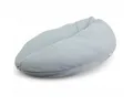Produktbild: HOBEA-Germany Stillkissen Lagerungskissen Schwangerschaftskissen Waffelmuster graublau, BIO-Baumwolle - XXL 190cm - Babynest mit Holzknopf - komplett waschbar