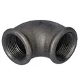 Produktbild: Temperguss-Gewindefitting schwarz Winkel 90°, IG x IG 3/4 Zoll, Typ 90, DVGW