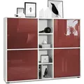 Produktbild: Vladon Highboard, Bordeaux, Holzwerkstoff, 130.5x105.5x35.5 cm, Wohnzimmer, Kommoden & Sideboards, Highboards