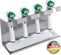 Produktbild: WIETRE® 4er Edelstahl Aufsteckbürsten-Halter passend für Oral-B, iO, Philips