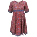 Produktbild: Guru-Shop Midikleid Boho Minikleid, sommerliches Minikleid,.. alternative Bekleidung rot L