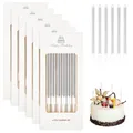 Produktbild: 36 stück Silbrig Geburtstagskerzen für Torte, Dünne Lange Geburtstagskerzen Kinder mit Haltern, Tortendeko Kerzen Geburtstag Geburtstagskerzen, Birthday Candles für Geburtstag Party Feier