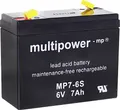 Produktbild: Multipower MP7-6S 300402 Bleiakku 6V 7Ah Blei-Vlies (AGM) (B x H x T) 116 x 99 x 50mm Flachstecker 4.8mm Wartungsfrei, Geringe