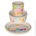 Produktbild: Koziol CONNECT PEPPA PIG Kindergeschirrset 3teilig | kleiner Teller + Schale + Becher | für Kinder ab 6 Monate | biozirkulärer Kunststoff, bruchfest, spülmaschinengeeignet (organic sand)