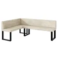 Produktbild: MEBLINI Eckbank für Esszimmer - Küchenbank - Essecke - Sitzecke Küche - Toni - U-Beine 142x196x87cm Links - Creme Samt