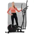 Produktbild: HOP Sport® Crosstrainer für Zuhause, Ultraleiser Crosstrainer mit 8-stufiger Widerstand, 9 KG Schwungrad, Magnetisch Ellipsentrainer mit LCD Trainingscomputer, Transporträder und Pulsmessung