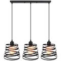 Produktbild: iDEGU 3 Lampen, Pendelleuchte, modern, kreativ, Lampe, Spirale, Wasserfall, Vintage, Metall, E27, Pendelleuchte für Schlafzimmer, Wohnzimmer, Küche, 20 cm, Schwarz