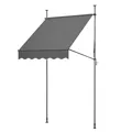 Produktbild: Thanaddo Klemmmarkise mit Handkurbel, 150cm Bereit, manuell höhenverstellbar Balkonmarkise ohne Bohren, UV Schutz Sonnenschutz wasserdicht für Outdoor, Terrasse, Balkon, Garten, Anthrazit