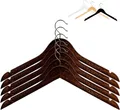 Produktbild: RSR Hangers Kleiderbügel Holz Braun ohne Steg 44,5 cm 360° Haken, (10-tlg)