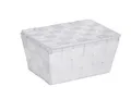 Produktbild: WENKO Aufbewahrungskorb mit Deckel Adria Weiß - Badkorb Fassungsvermögen: 2.164 l, Polypropylen, 19 x 10 x 14 cm, Weiß