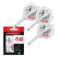 Produktbild: Target Japan K Flex Dart Flights and Shaft System, No.6 | Pack of 3 Kflex All In One Flight, White Paul LIM Darts Accessories | K-Flex Dart Stem - Short (19mm)
