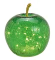 Produktbild: Dekoleuchte Apfel (S) Glas, Dunkelgrün, Apfel Lampe mit LED Lichterkette, Deko