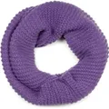 Produktbild: styleBREAKER Unisex Strick Loop Schal Einfarbig mit Wellenmuster, warmer Winter Strickschal, Schlauchschal 01018169, Farbe:Violett