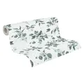 Produktbild: A.S. Création Pure Elegance Vliestapete mit floralem Muster 0,53 x 10,05 m – Weiß, Grün, Silber - Tapete mit Blättermotiv Made in Germany - 397682